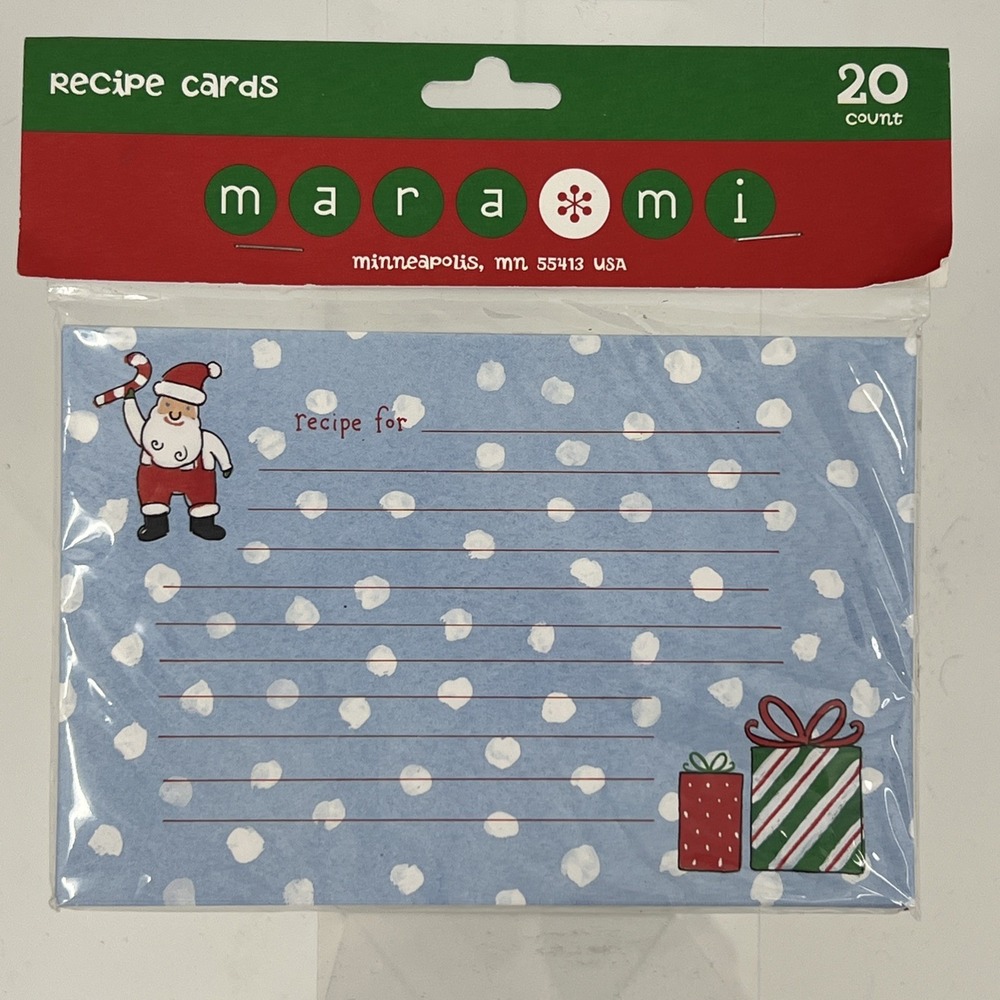 Vintage Mara Mi Santa Christmas Blank‎ Recipe Cards 20 Double Sided